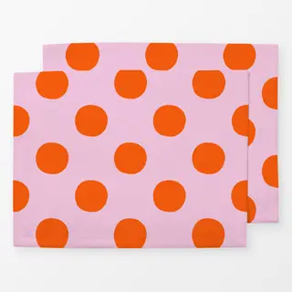 Tischset Punkte Rot & Rosa