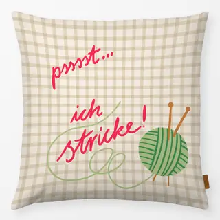 Kissen Pssst ich stricke
