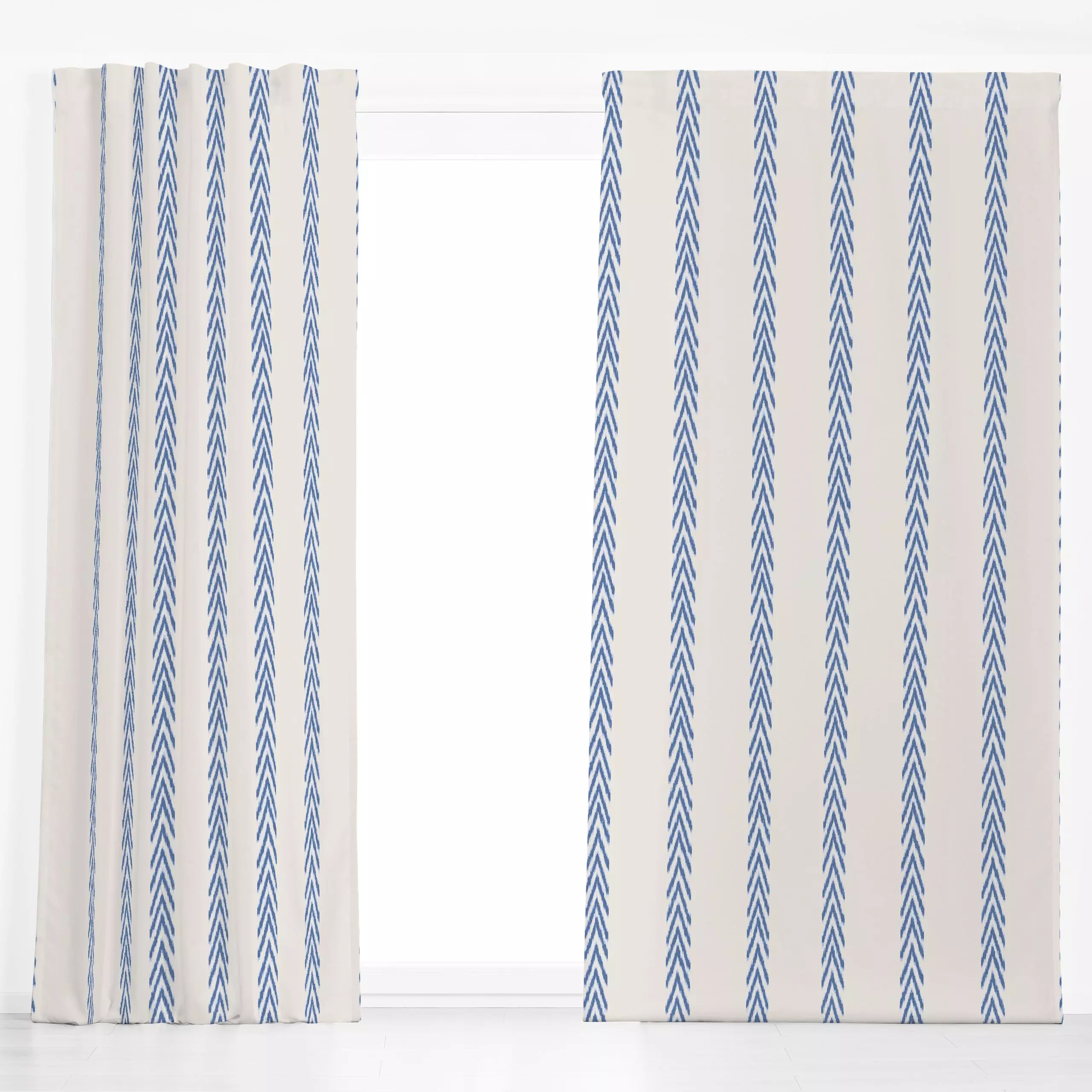 Dekovorhang Stripes Ikat Blue - Symbole & Muster, Reise - von „Studio Kesse"; marrakesch, marrokko, boho, Streifen, blau, Et...