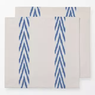 Servietten Stripes Ikat Blue