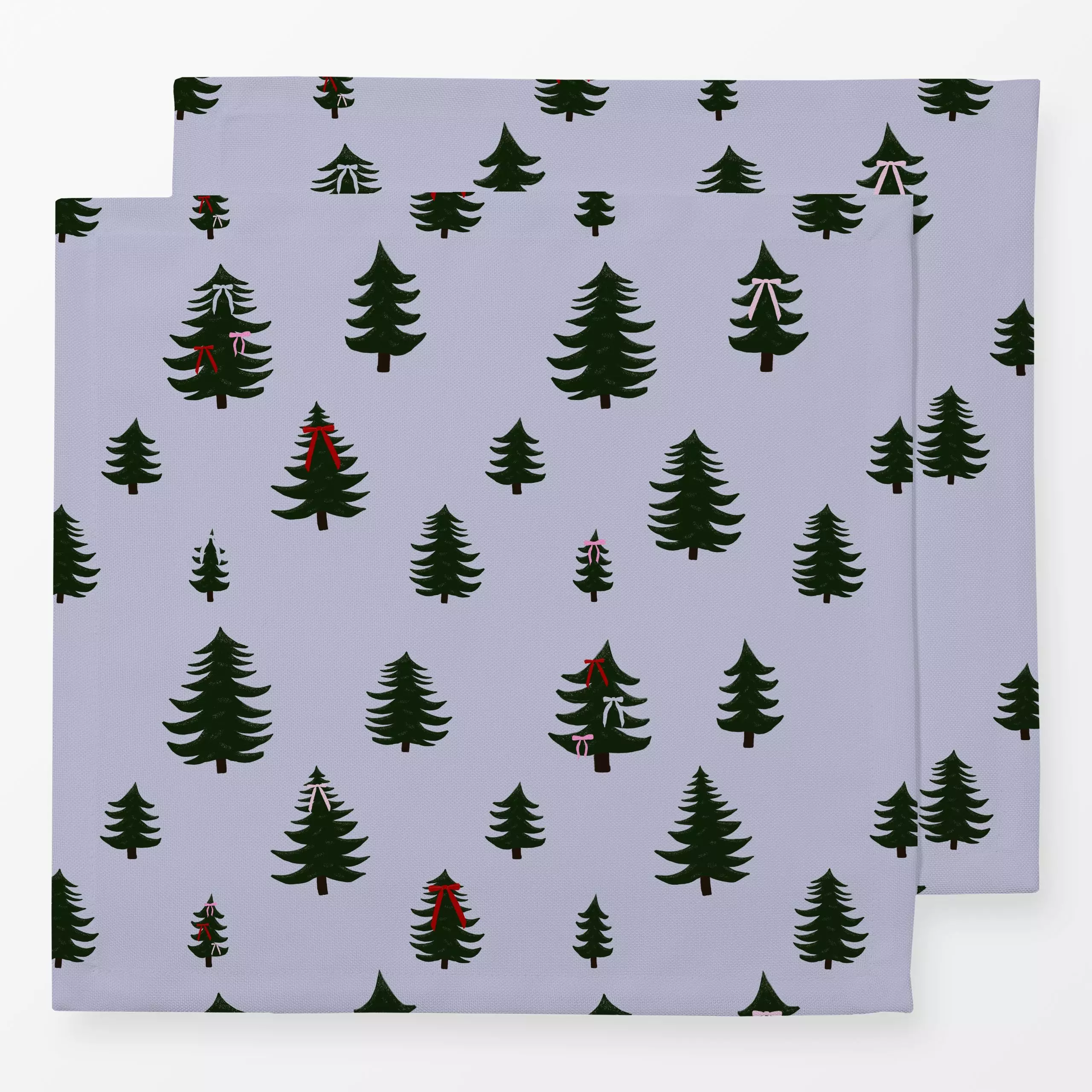 Servietten Tannenbäume Blau Grün - Weihnachten, Winter - von „Sophie Augustin Illustration"; Tannenbaum, Weihnachtsbaum, Wei...