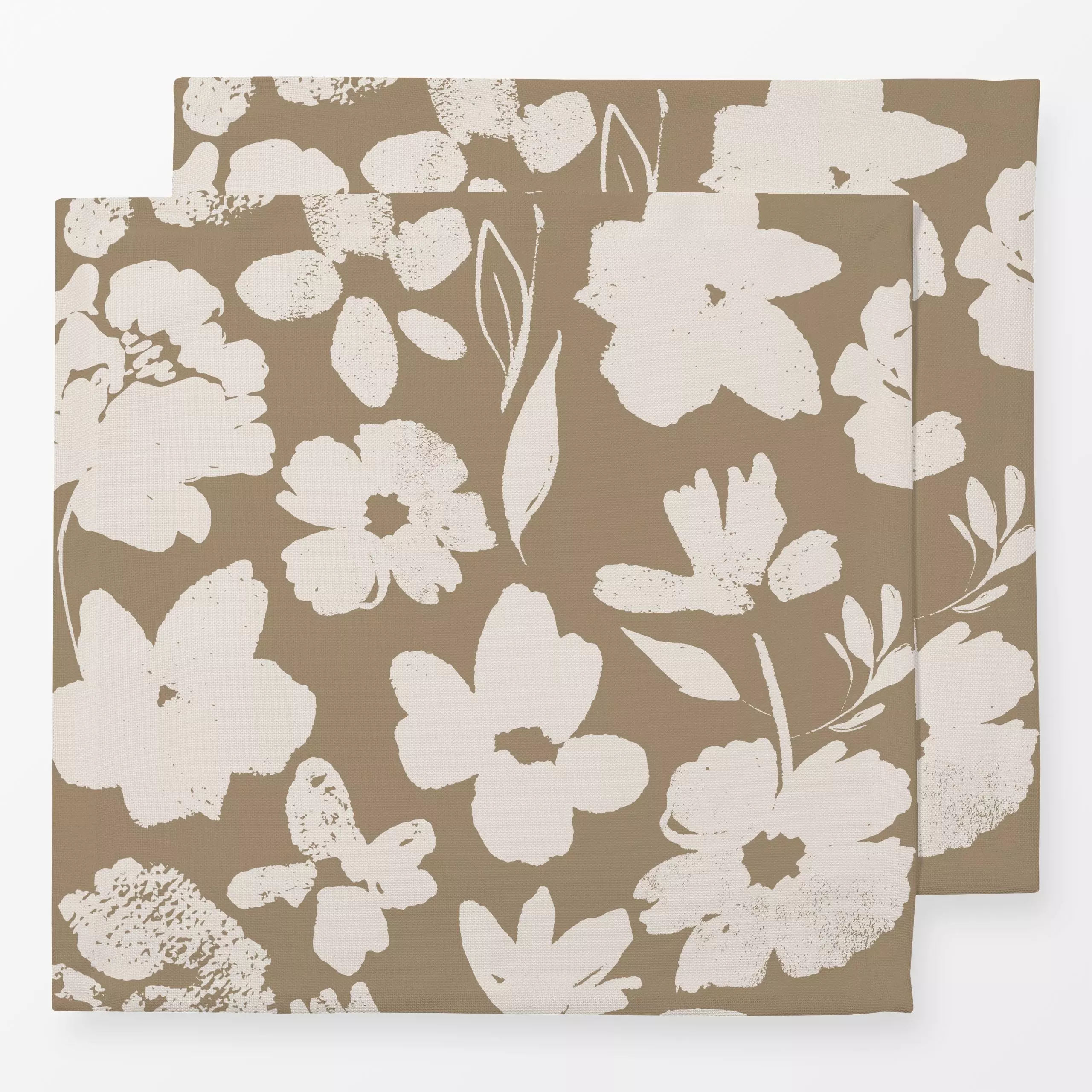 Servietten Kreide Blumen Terra - Blumen & Florales, Symbole & Muster, Retro & Vintage - von „Uta Naumann"; boho, minimal, ab...