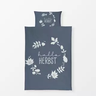 Bettwäsche Hallo Herbst - steinblau