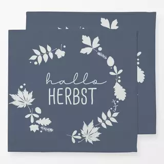 Servietten Hallo Herbst - steinblau