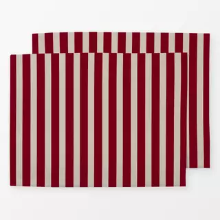 Tischset Bold Stripes berry red