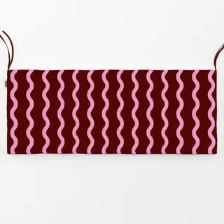 Bankauflage Wellenlinien bordeaux pink