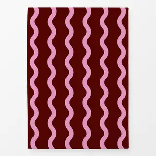 Geschirrtücher Wellenlinien bordeaux pink