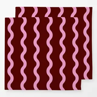 Servietten Wellenlinien bordeaux pink