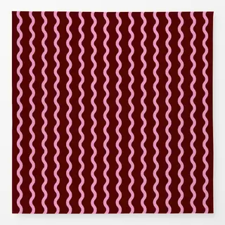 Tischdecke Wellenlinien bordeaux pink