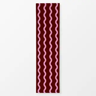 Tischläufer Wellenlinien bordeaux pink