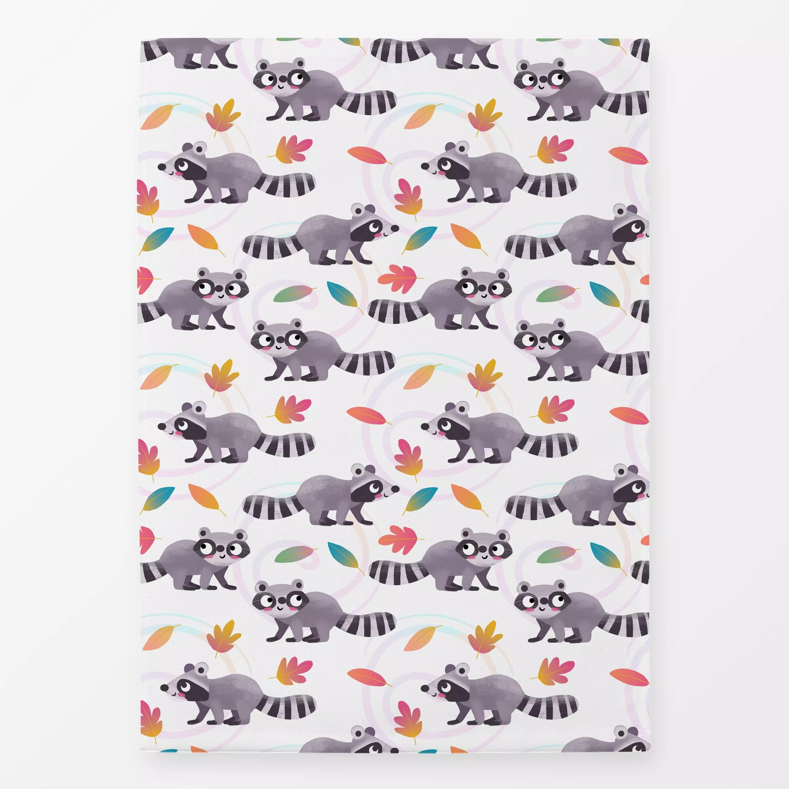 Geschirrtücher Waschbärchen - Herbst, Kinderzimmer & Motive für Kinder - von „Julia Reyelt"; Muster, Blätter, Wildtiere, Was...