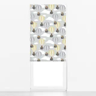 Raffrollo Bären im Heißluftballon – Grün