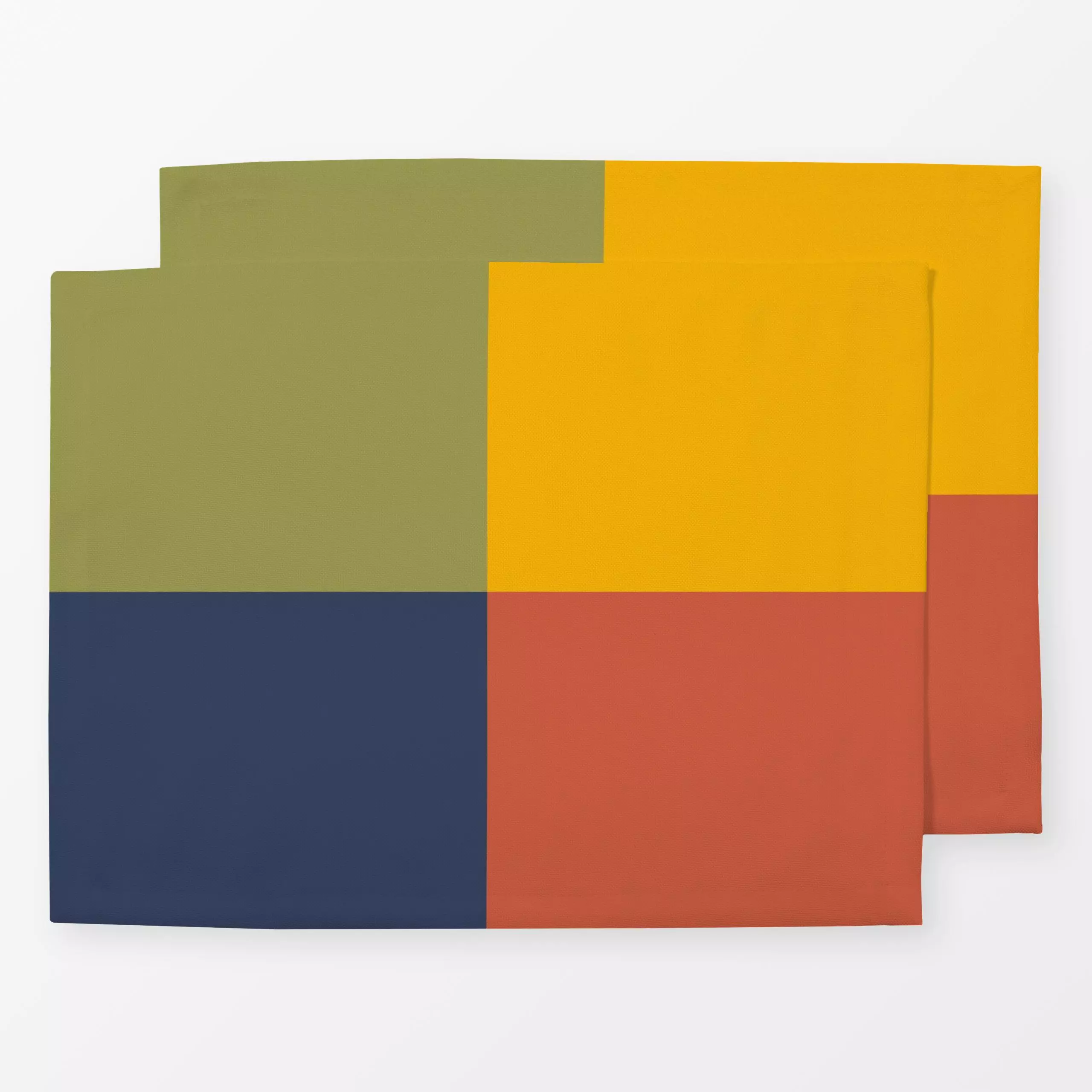 Tischset Herbst-Quartett - Herbst - von „Kerstin Ax"; grafisch, quadrate, Herbst, bunt, Herbstdeko, colourblocking, Herbstfa...