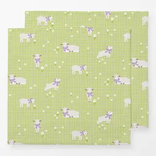 Servietten Osterlamm Muster Vichy Grün