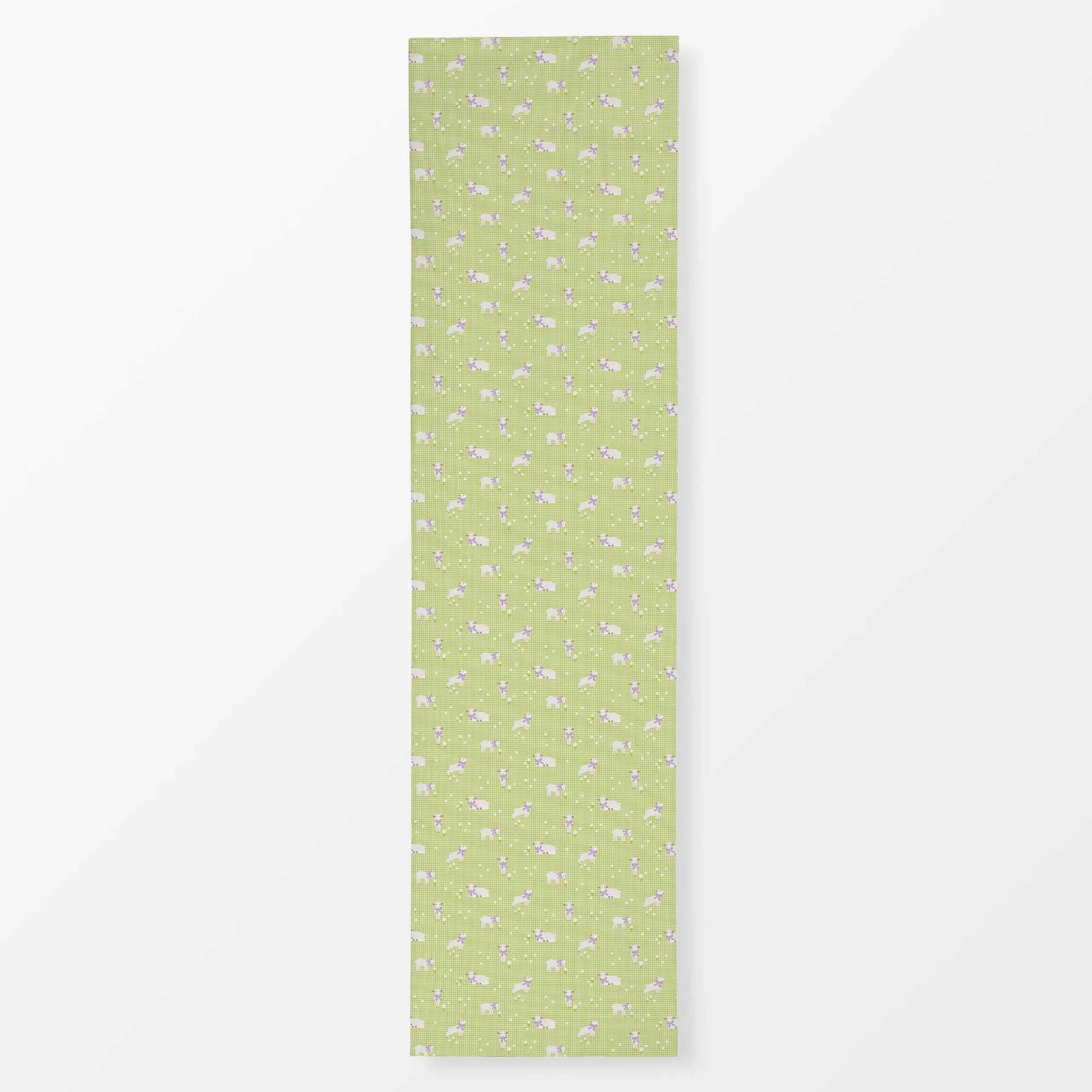 Tischläufer Osterlamm Muster Vichy Grün - Frühling, Symbole & Muster, Ostern - von „Carolin Vonhoff"; kleingemustert, Wiese,...