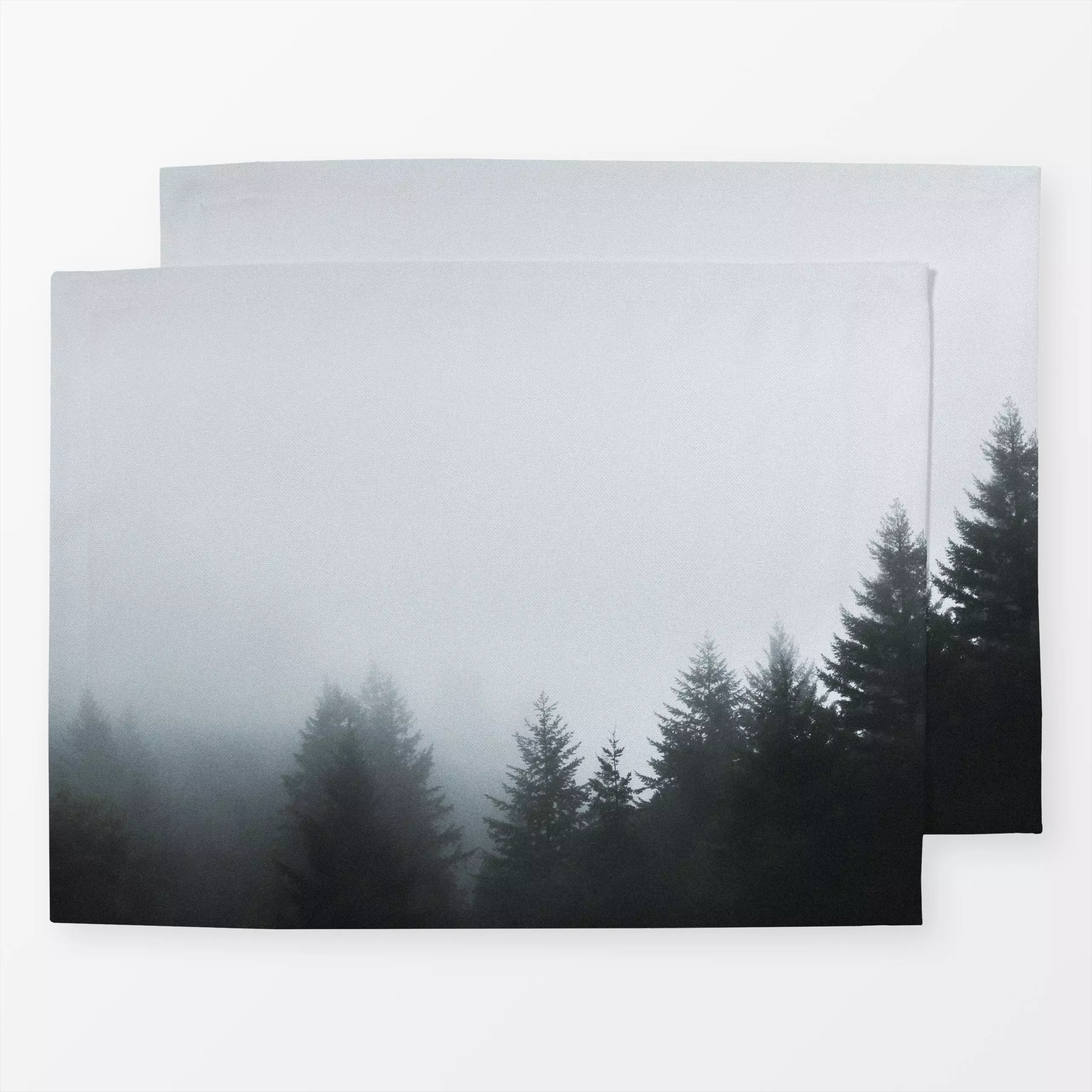 Tischset Winter Tannen Wald - Weihnachten, Winter - von „Studio Kesse"; Bäume, Wald, Tannenbaum, Weihnachtsbaum, Weihnachten...