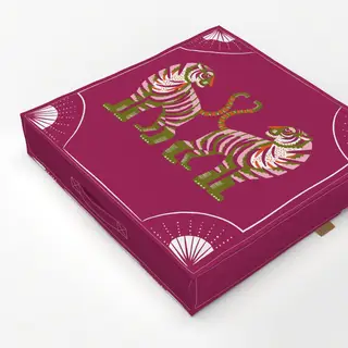 Bodenkissen Tiger bordeaux