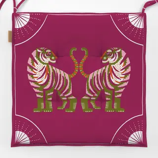 Sitzkissen Tiger bordeaux