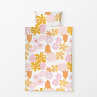 Bettwäsche Blumenmuster Sommerfarben