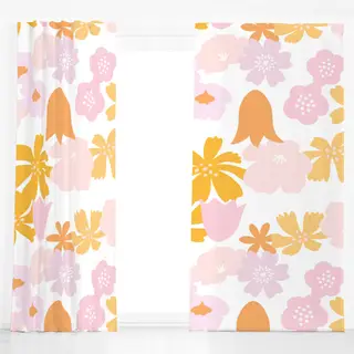 Dekovorhang Blumenmuster Sommerfarben