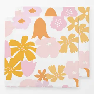 Servietten Blumenmuster Sommerfarben