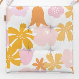 Sitzkissen Blumenmuster Sommerfarben