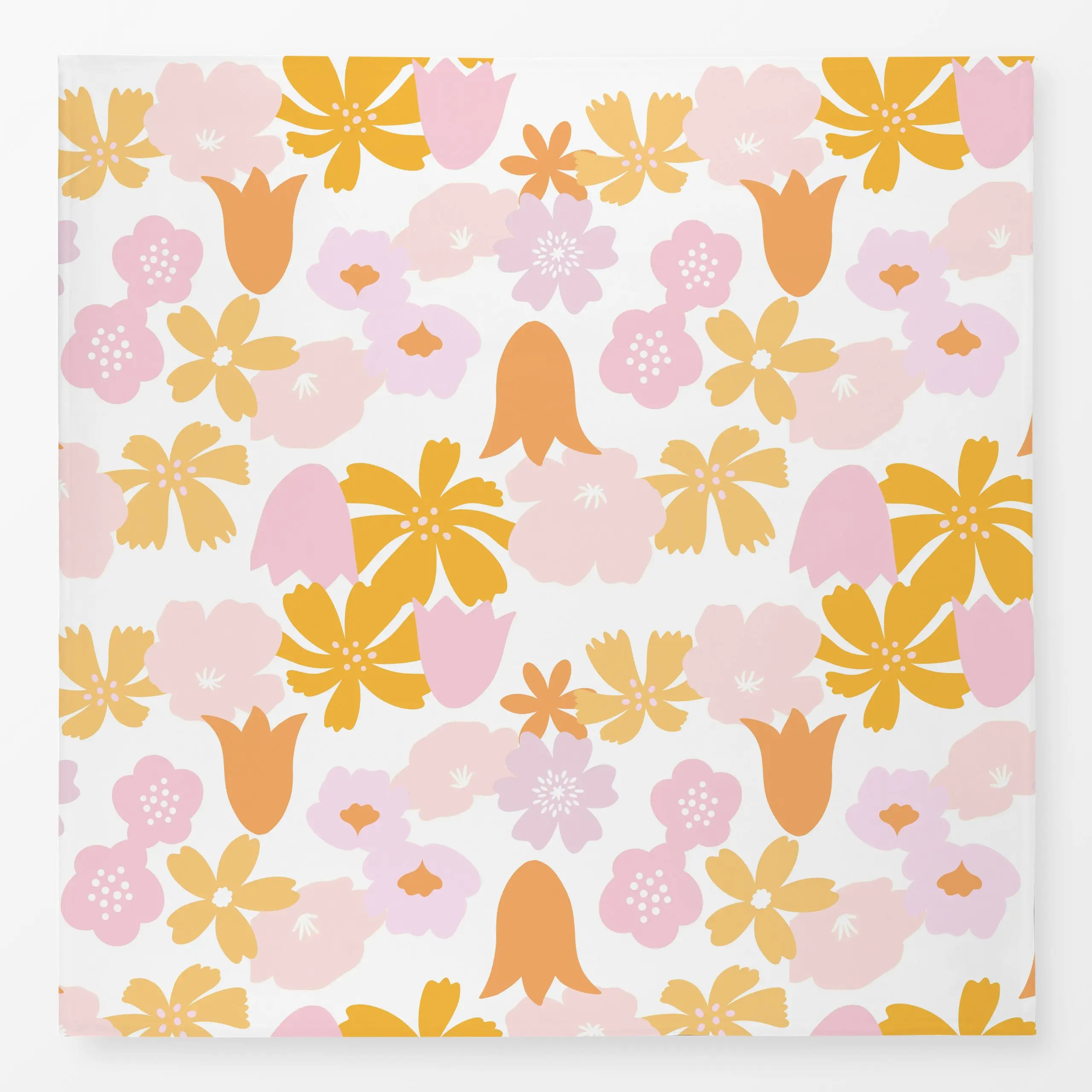 Tischdecke Blumenmuster Sommerfarben, Blumen, gemustert, Sommer, von Monika Strigel