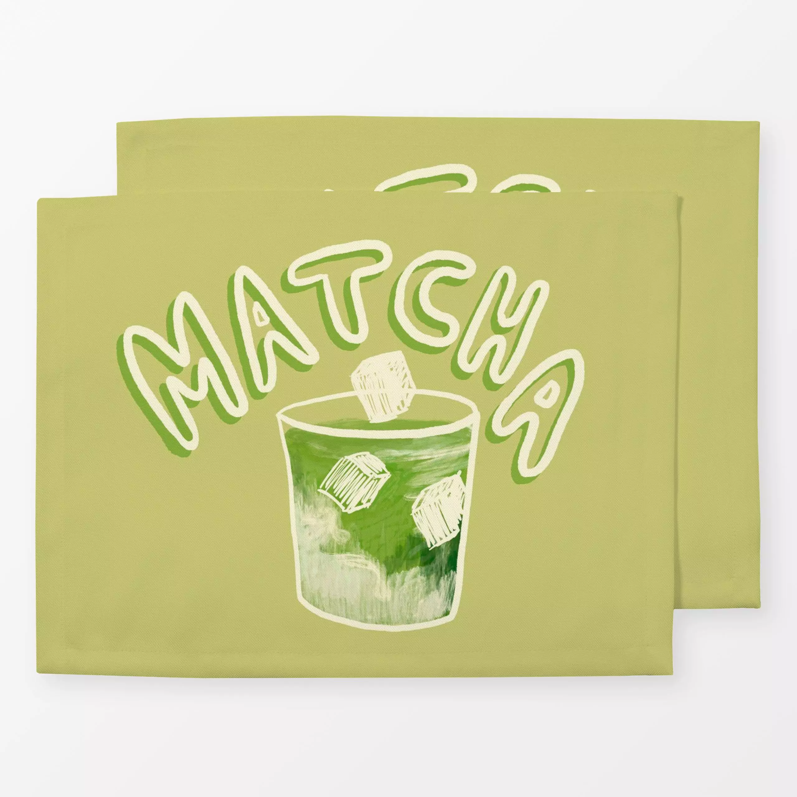 Tischset Matcha grün - Sprüche & Schriftzüge, Küche, Essen & Trinken - von „Studio Dolci"; Eis, gruen, Typographie, lecker, ...