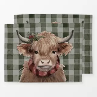 Tischset AlpenChic Kuh auf Karo