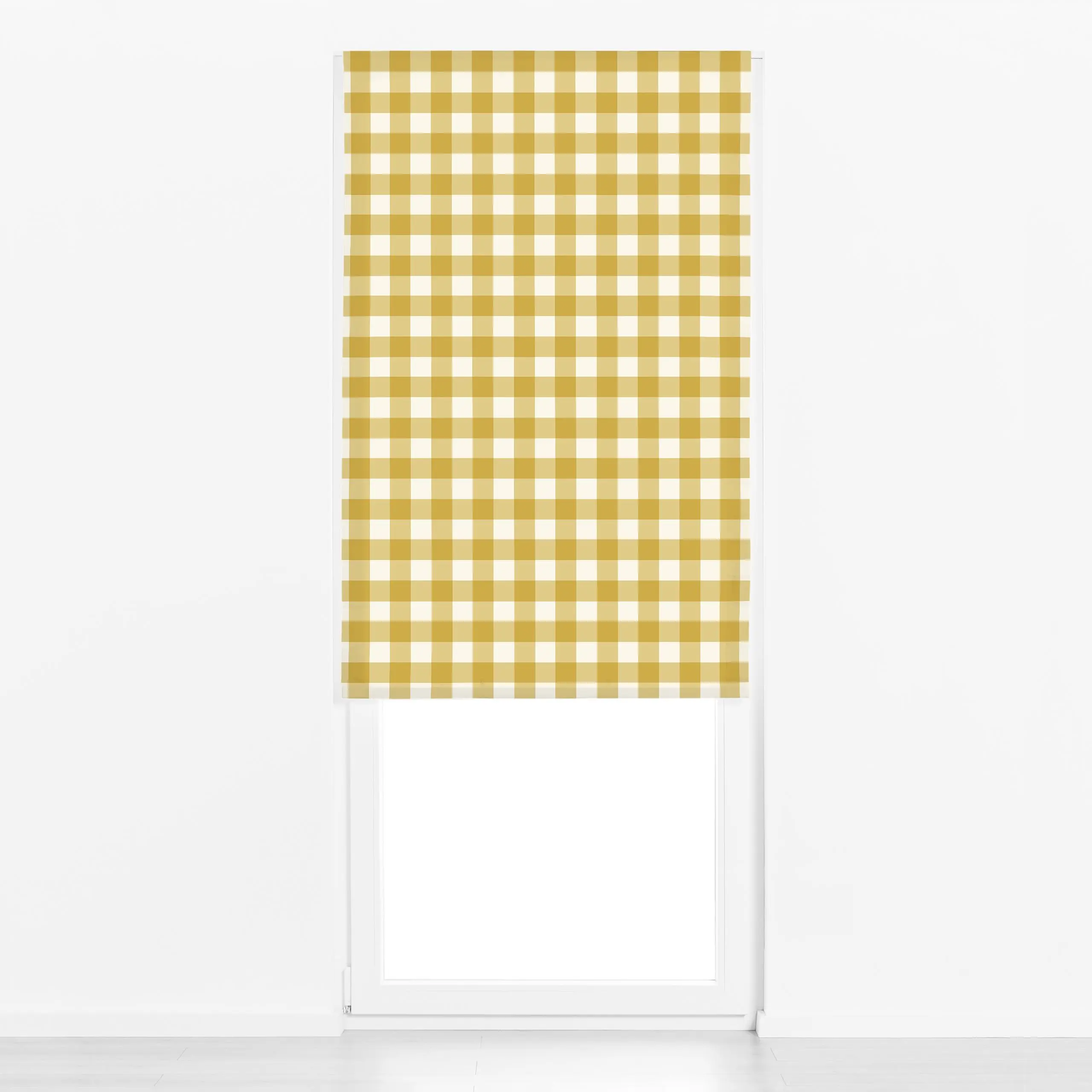 Raffrollo Gingham Amber Haze - Symbole & Muster - von „Anna Petersen"; landhaus, kariert, gingham, checks, spring, trendfarb...