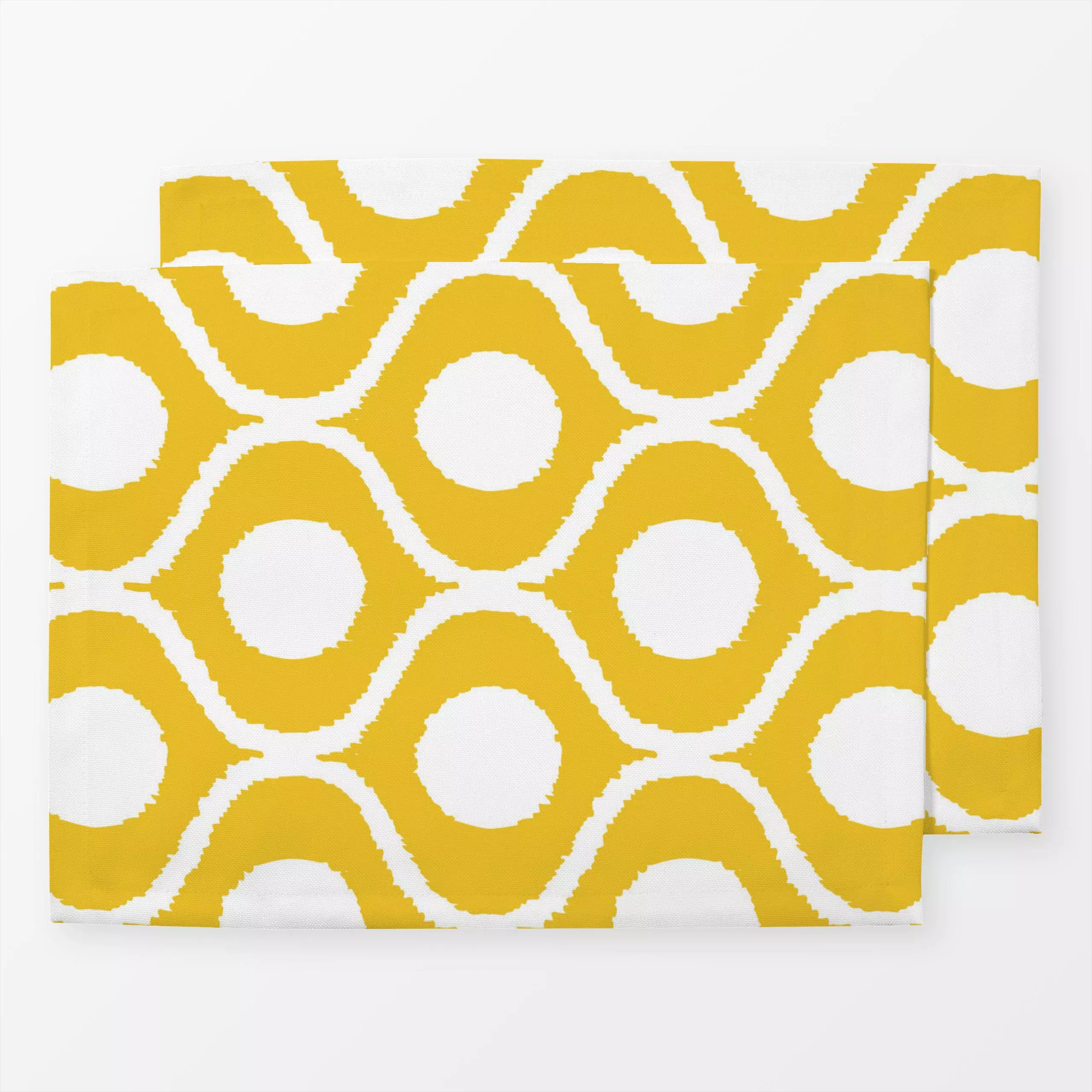 Tischset Boho Ikat 2 Lemon, gemustert, von BOUDOIR BOBO