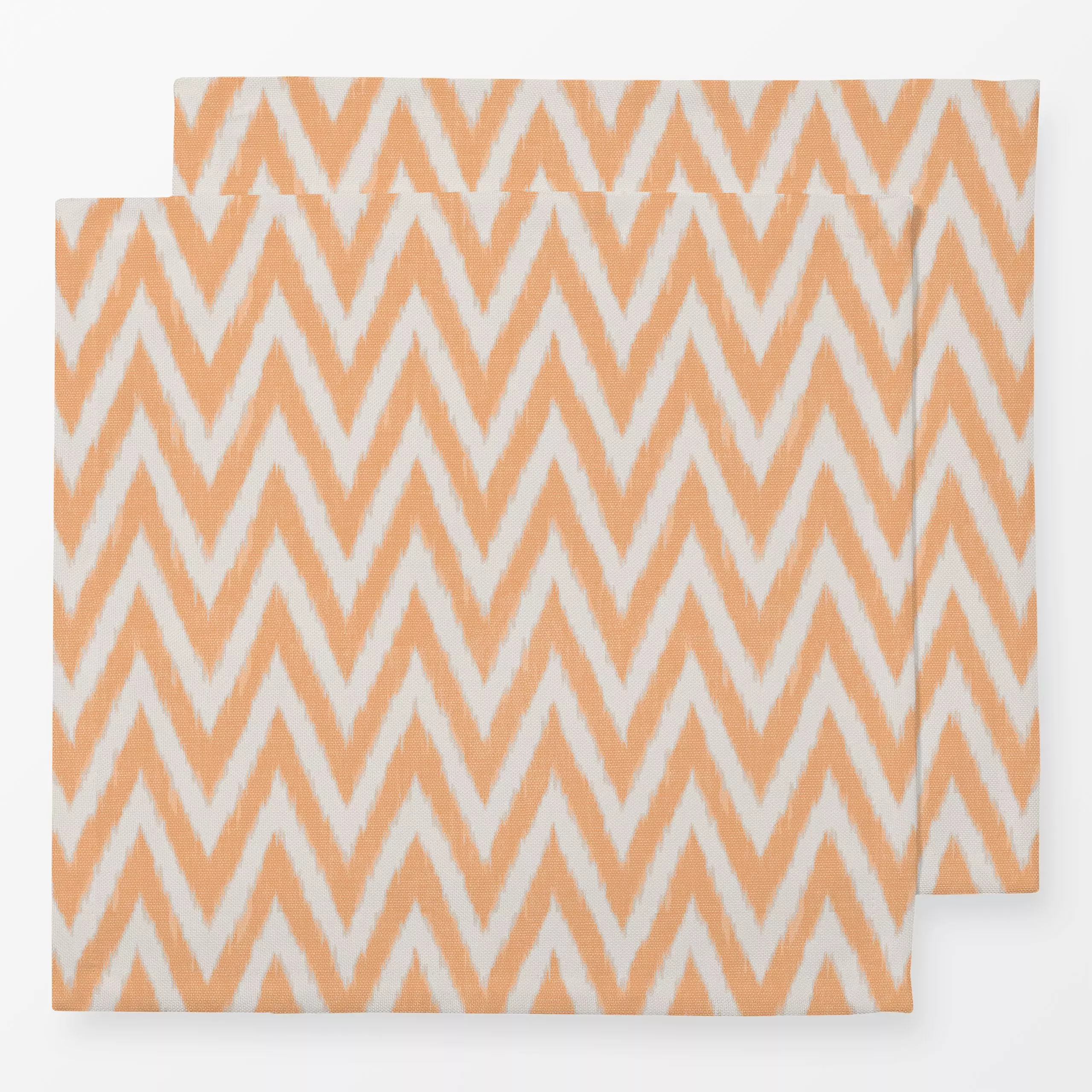 Servietten Zigzag Ikat Orange - Symbole & Muster, Reise - von „Studio Kesse"; marrakesch, marrokko, boho, Streifen, Orange, ...