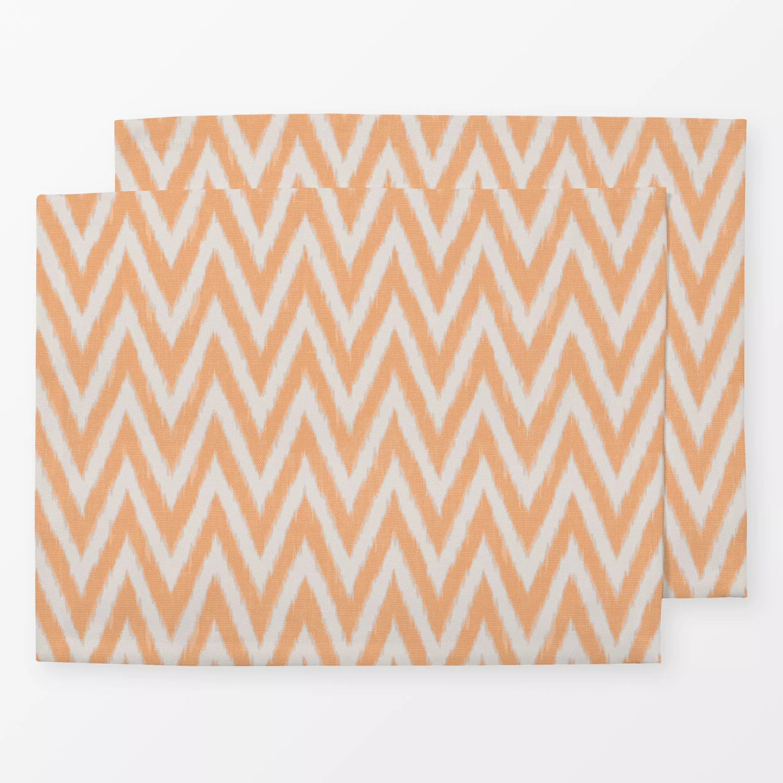 Tischset Zigzag Ikat Orange - Symbole & Muster, Reise - von „Studio Kesse"; marrakesch, marrokko, boho, Streifen, Orange, Et...
