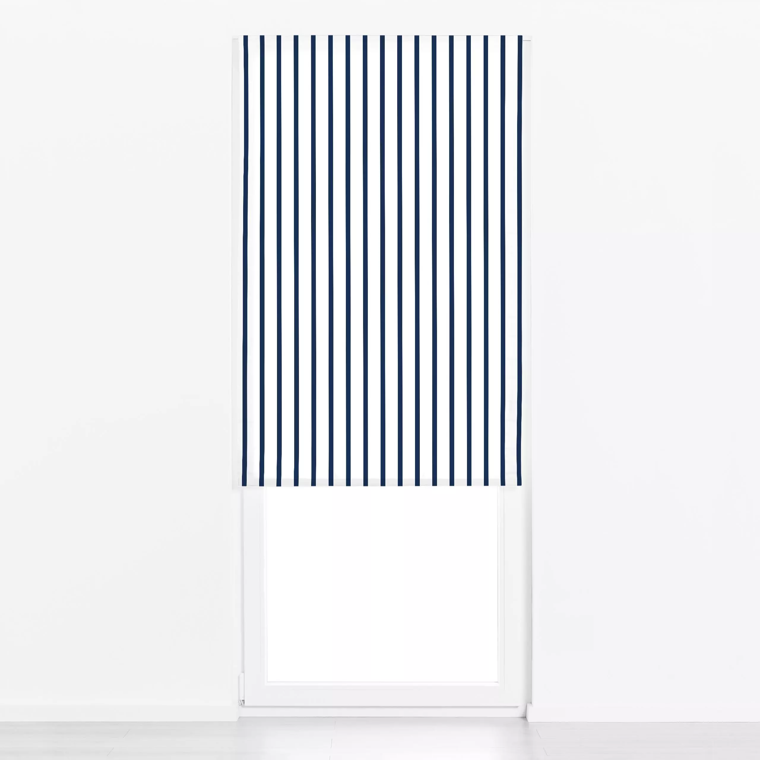 Raffrollo Schmale Streifen Dunkelblau - Symbole & Muster - von „Studio ROSAGRAU"; Linien, Wasser, Streifen, Sommer, blau, ma...