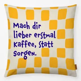 Kissen erstmal-Kaffee-gelb
