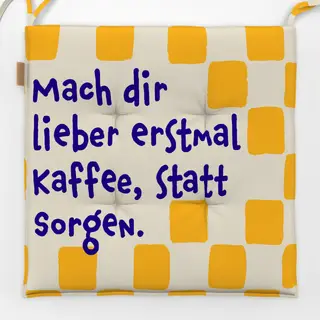 Sitzkissen erstmal-Kaffee-gelb