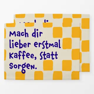 Tischset erstmal-Kaffee-gelb
