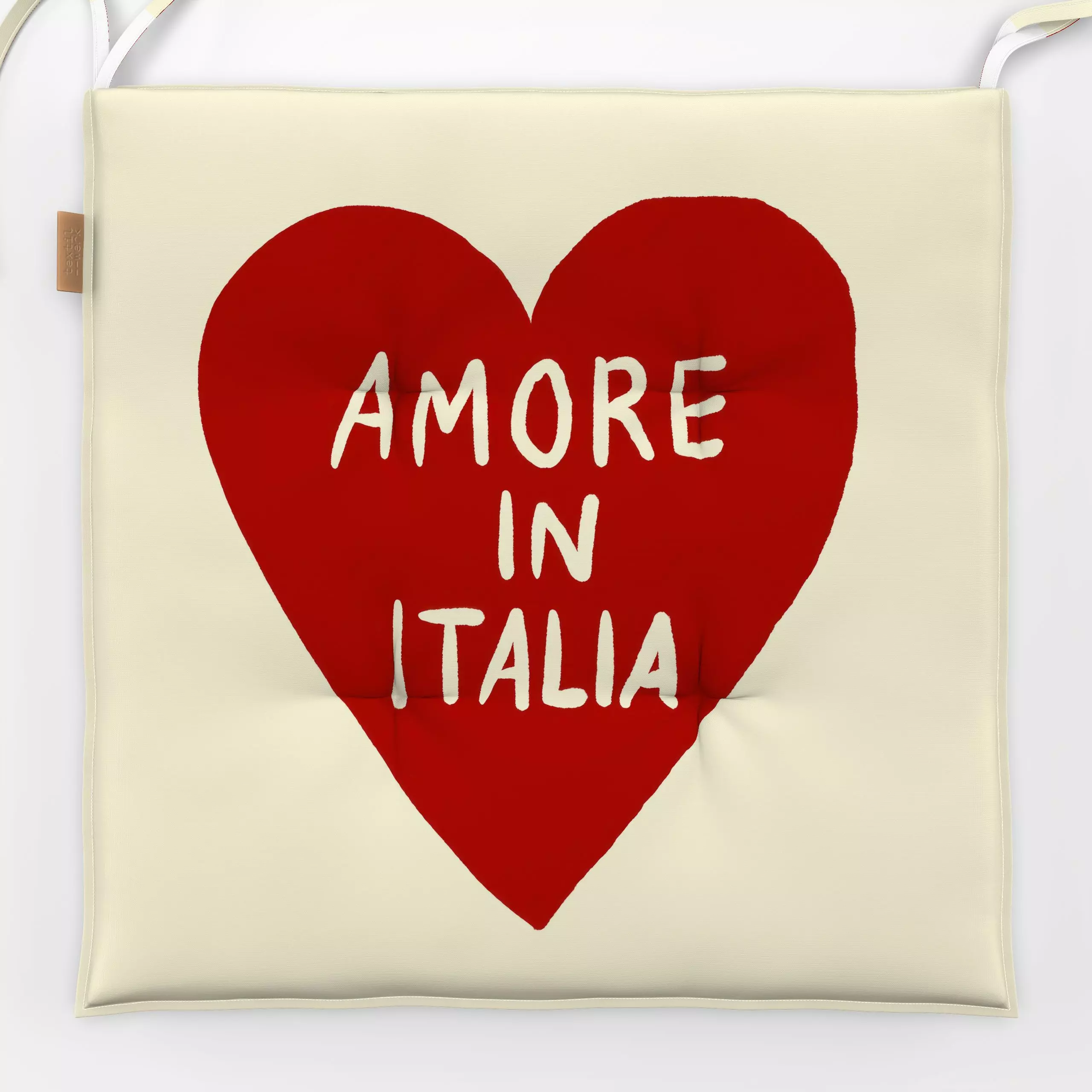 Sitzkissen Amore in Italia - Liebe, Romantik & Pride, Anlässe - von „Studio Dolci"; Herzen, Sommer, Urlaub, Herz, Italien, B...