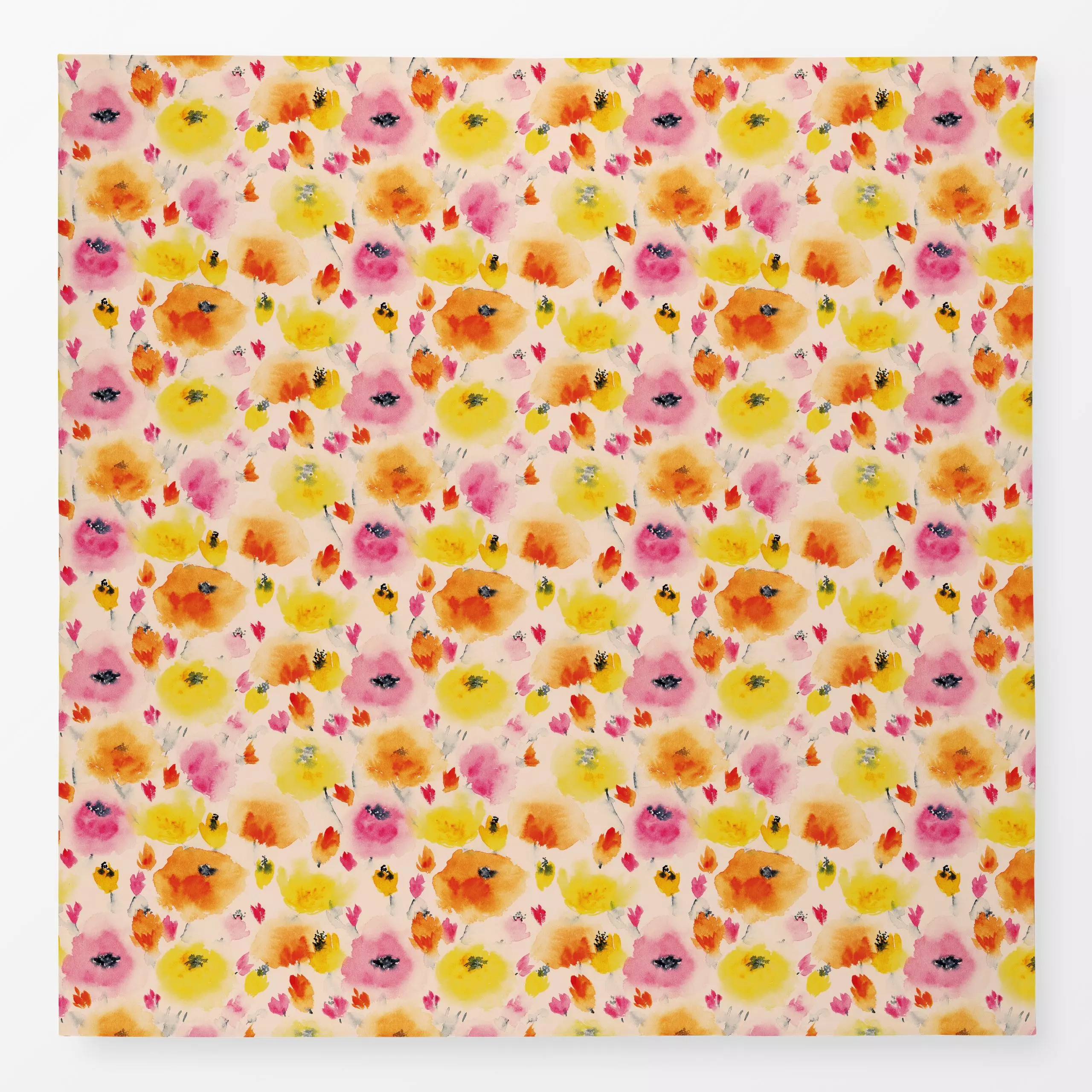 Tischdecke Mohnwiese Peach - Blumen & Florales, Herbst, Sommer - von „youdesignme"; Aquarell, Blumen, Mohn, Wiesenblumen, Aq...