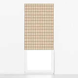 Raffrollo hohes Herbst Karo beige braun