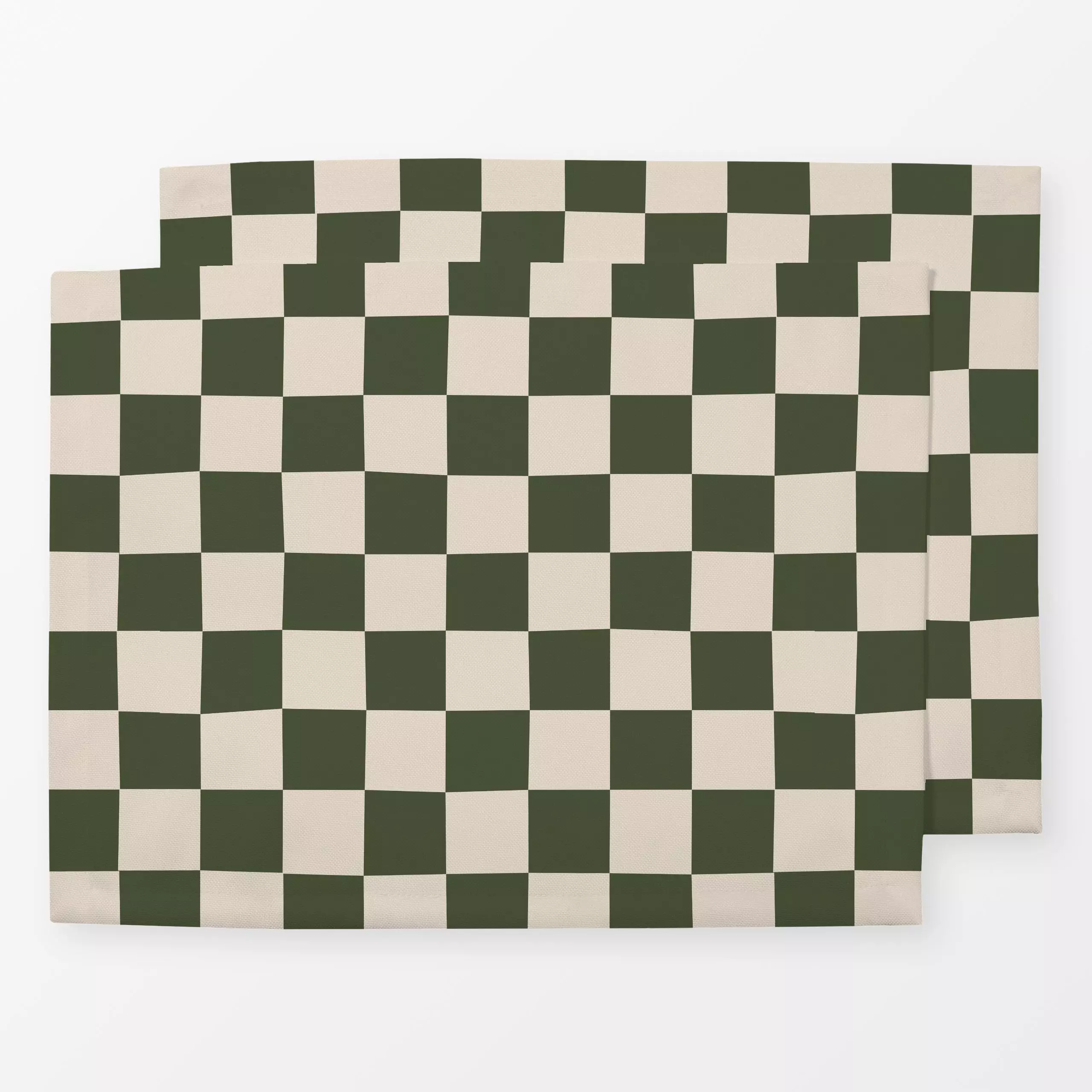 Tischset Chess Pattern green beige, gemustert, von Karen Menzenbach