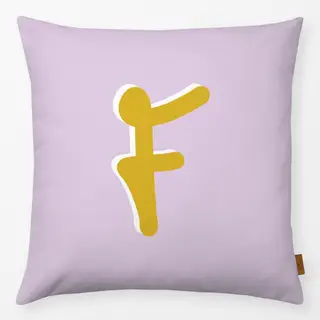 Kissen Buchstabe F auf lila