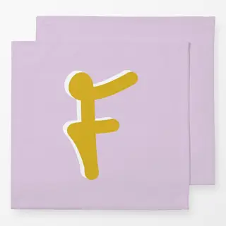 Servietten Buchstabe F auf lila