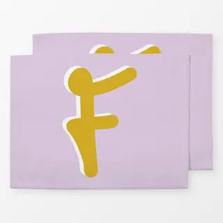 Tischset Buchstabe F auf lila