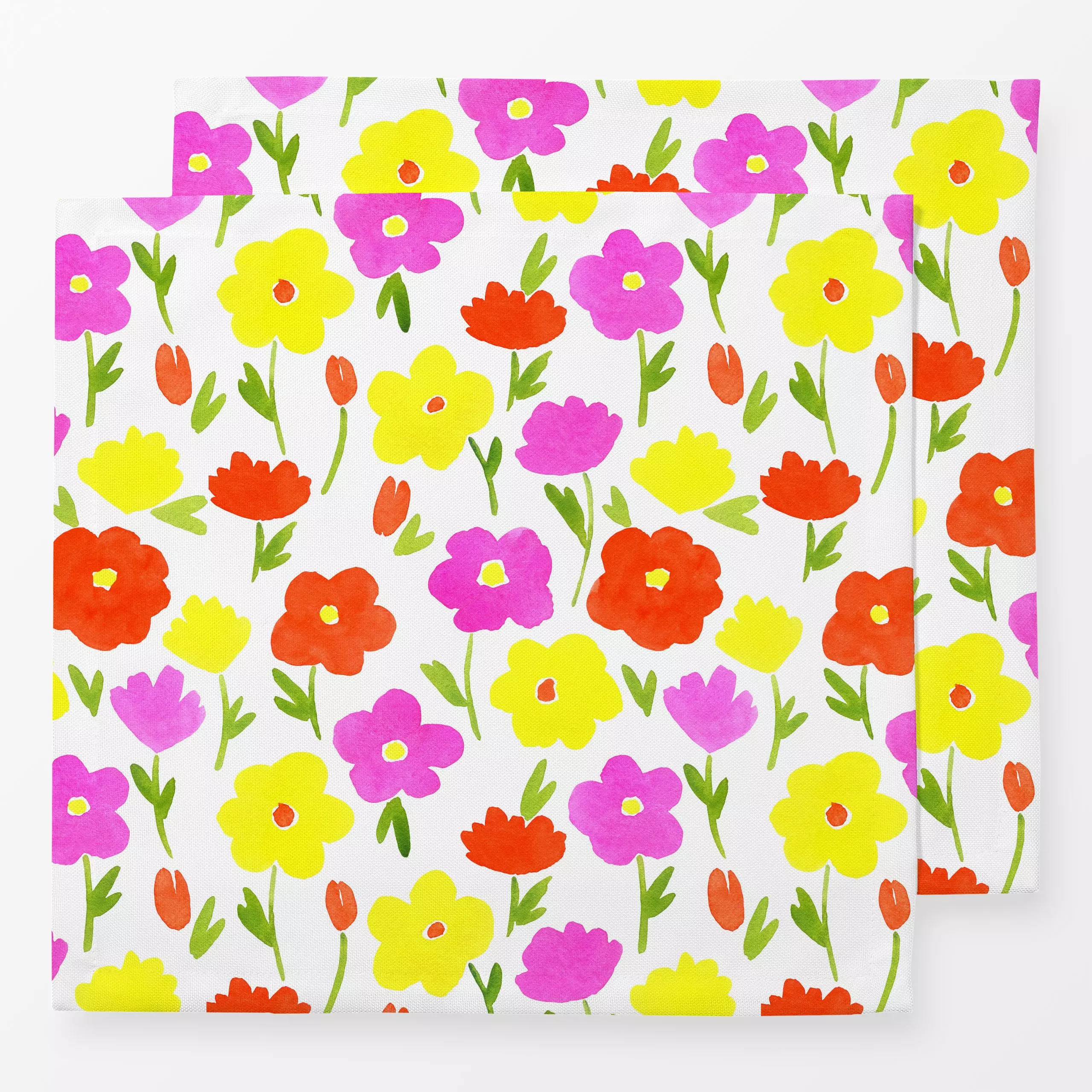 Servietten Happy Confetti Flowers - Blumen & Florales, Sommer, Pflanzen & Botanik - von „youdesignme"; Aquarell, Natur, Blum...