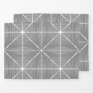 Tischset Striped Triangles schwarzweiß