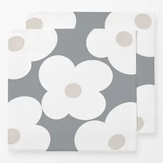 Servietten Butterblüme Weiß Auf Hellgrau