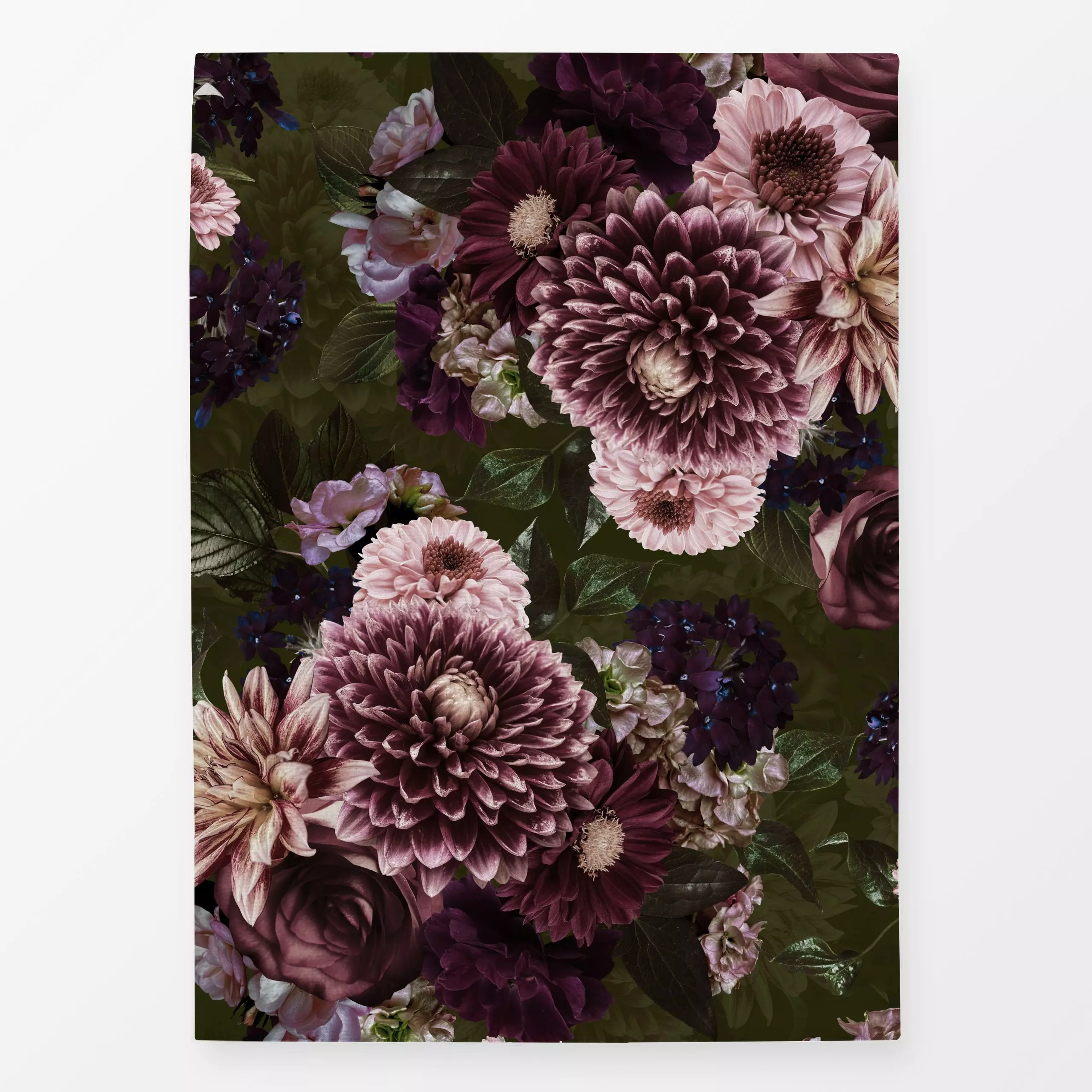 Geschirrtücher Herbstblüten Muster grün - Blumen & Florales, Herbst, Pflanzen & Botanik - von „Uta Naumann"; boho, Muster, N...