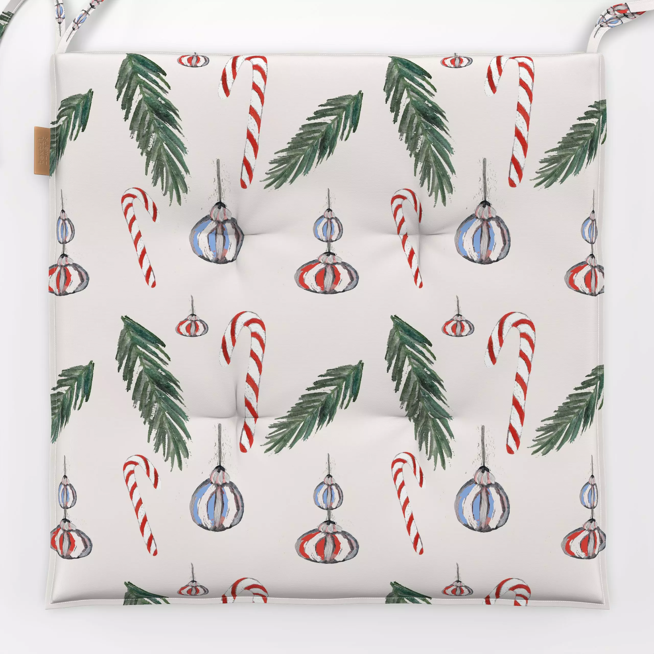 Sitzkissen Weihnachten Klassisch - Weihnachten, Anlässe - von „Miriam Dück"; Aquarell, Merry Christmas, Weihnachten, modern,...