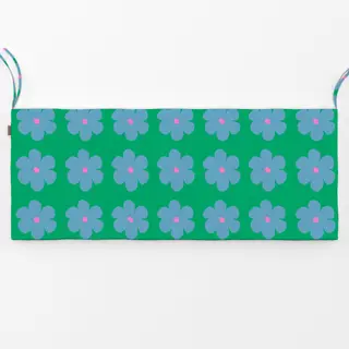 Bankauflage Blumenmuster Sommer Blau